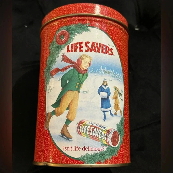 Vintage 1991 Lifesavers Christmas Holiday Keepsake Tin Limited Edition Country - Picture 1 of 7